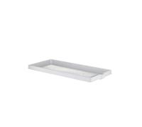 Soucoupe jardinière rectangle "Legno" en plastique - L 93 x l 36 - Blanc