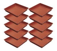 Soucoupe pot Fleur Dessous de verre rond for plantes, assiette d'eau de jardin, Pot de fleur, plateau, soucoupes for attraper les plantes d'intérieur, goutte-à-goutte carré, 10 pièces(Dark Red)