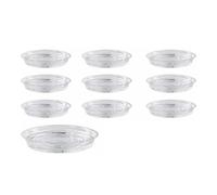 Soucoupe pot Fleur Soucoupe for plantes de jardin, plateau d'égouttage en plastique transparent, Base de Pot de fleur ronde, conteneur de collation, stockage des déchets de bureau 10 pièces(10Inch)