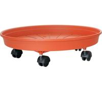 Soucoupe pour pot de fleurs ICS MARGHERITA 35 cm, ronde, chariot avec roues, terre cuite