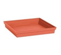 Soucoupe Carrée - EDA - Toscane - 40 cm - Pour Pot 50 cm réf. 013648 - 40 x 40 x H. 5,9 cm - Orange Terre Battue