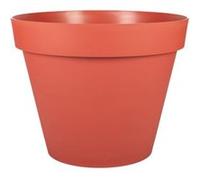 EDA Plastiques Pot de fleur Rond Toscane Ø48 cm 43 L Intérieur/Extérieur Orange Terre Battue