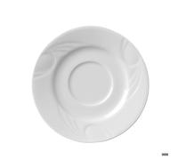 Hendi Soucoupe pour tasse à expresso décorée Ø125 mm – Porcelaine blanche – Lot de 12