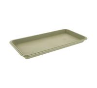 Soucoupe Rectangulaire pour Pot de Plantes en Plastique Vert 29,5x14,5 CM | Bords Hauts, Base Plate et Surface Lisse, Récupération des Écoulements, pour Jardinières Intérieures, Bureaux, Semis
