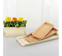 Soucoupe rectangulaire robuste pour plantes d'intérieur, jardins et projets de bricolage (marron, L)