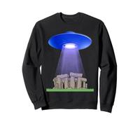 Soucoupe Volante drôle UFO Stonehenge mystère Pierre Cercle Sweatshirt