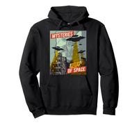 Soucoupe Volante en Forme Chat UFO Invasion Science Fiction Sweat à Capuche