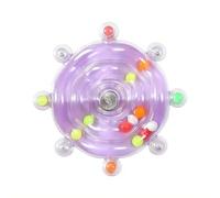 Soucoupe volante pour perroquet, jouet rotatif pour oiseaux avec bruit de bruissement, jouets interactifs pour perruches, calopsittes et inséparables (violet)
