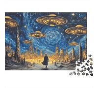 Soucoupe Volante Puzzles 1000 Pieces Cadeau Unique Jeu Éducatif Challenge Toy À De Qualité Supérieure Peinture Art pour Adultes Et Enfants À Partir De 14 Ans 1000pcs (75x50cm)