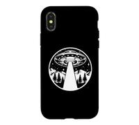 Soucoupe Volante Retro Vintage Scifi Invasion des Aliens Coque pour iPhone X/XS