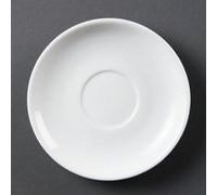 Olympia Sous-tasses empilables Whiteware 150 mm CB468 – Lot de 12, compatibles four et lave-vaisselle