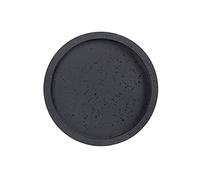 Soucoupes en ciment d'imitation, bacs à plantes sans trous, soucoupes pour plantes, plateaux de pots de fleurs, pour plantes d'intérieur et de jardin, coussin rond en plastique palette (couleur : noir