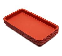 Soucoupes pour Petits Pots de Fleurs, Lot de 8 Bacs d'Egouttement Rectangulaires en Plastique pour Jardinières, 31,5 x 16,5 cm Chacun, Couleur Terre Cuite