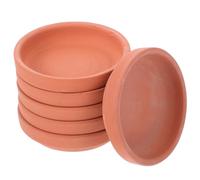 Soucoupes pour Plantes D'intérieur Rouge 6 Pièces en Terre Cuite Ronde | Cactus et Succulentes, Gestion de L'eau Facile, Protège le Bureau, Décor Maison, Finition Terracotta Chaude