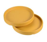 Soucoupes pour pot de fleurs de 11,4 cm, lot de 2 plateaux d'égouttement de fleurs ronds en céramique pour intérieur et extérieur, jaune (couleur : jaune, taille : 4,5)