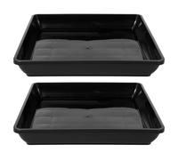 Soucoupes Pour Pots De Fleurs Lot de 2 soucoupes carrées en plastique PP épais for pots fleurs, idéales for cactus et autres plantes d'intérieur ou d'extérieur, avec drainage(41.00X41.00X5.50CM)
