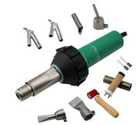 Soudage Plastique Machine Pistolet de soudage en plastique 1600W Souffleur d'air chaud Chalumeau Soudeur pour feuille PP/PE/PVC, tuyau, réservoir, sol, membrane...(Kits 10)