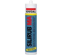Soudal 106252 Silirub MA Mastic Silicone Spécial Neutre, Noir, 310 ml