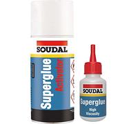 Soudal 115103 Kit d'onglet à haute viscosité 50 g + Activateur 200 ml Blanc
