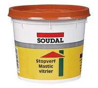 Mastic vitrier - à l'huile de lin - couleur acajou - 1 kg SOUDAL