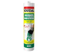 Soudal Cartouche acrylique 280 ml pour intérieur et extérieur, blanc, MALERACRYL WAND & FASSADE