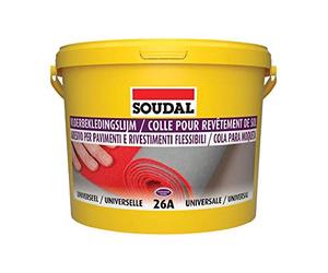 Soudal Colle pour revêtement de sol 26 A pour revêtements de sol souples comme le vinyle, le textile, le PVC, le linoléum, seau de 5 kg.