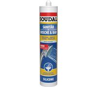 Soudal douche & bain, mastic plastique à base de silicone sanitaire, cartouche 300 ml (différentes couleurs)
