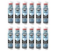 Soudal Fix All Crystal Lot de 12 tubes de colle universelle Transparent 290 ml Avec buse à clip