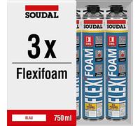 Soudal Flexifoam Lot de 3 flacons de mousse flexible 750 ml