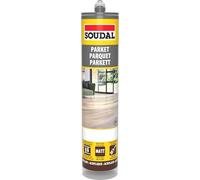 Soudal Mastic pour parquet, 290 ml, gris foncé, mastic élastique pour joints de parquet et stratifié, peut être peint, sans silicone, pour joints de raccordement et plinthes en intérieur