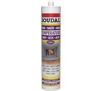 Soudal Pâte d'étanchéité à base de silicate de sodium extrêmement résistante à la chaleur - Cartouche de 300 ml - Couleur : noir