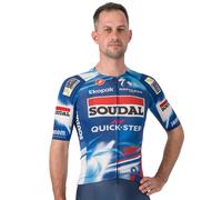 SOUDAL-QUICK-STEP Maillot manches courtes Aero Race 2025 bleu/blanc 2XL