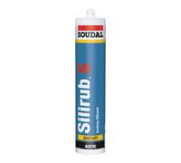 Soudal Soudal SILIRUB S Mastic d'étanchéité sanitaire 300ml noir Quantité:15