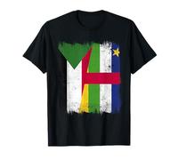 Soudan République Centrafricaine Demi Drapeau Soudan Racines de Voiture T-Shirt