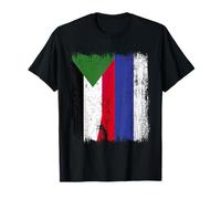 Soudan Russie Demi Drapeau Soudanais Russe Jersey T-Shirt