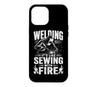 Souder, C'est comme Coudre avec Fire Funny Welder Metalworker Coque pour iPhone 12 Pro Max