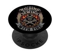 Souder Un t-Shirt, C'est comme Coudre avec Un t-Shirt en état de feu PopSockets PopGrip Adhésif