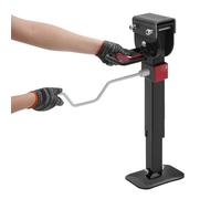 soudesileim Lot de 2 crics avec manivelle, support de raccordement rotatif à 90 °, roulements de charge statiques 1-2 T, cric de voiture, cric de camping-car, remorque lourde, ainsi que dumper (noir)