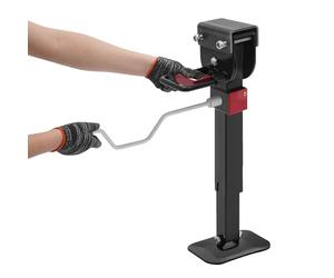 soudesileim Lot de 2 crics avec manivelle, support de raccordement rotatif à 90 °, roulements de charge statiques 1-2 T, cric de voiture, cric de camping-car, remorque lourde, ainsi que dumper (noir)