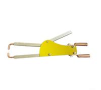 Soudeur à points portable pour soudage bout à bout Plaques d'acier de 1 + 1 mm, construction en métal + panneau époxy, pression réglable, poignée ergonomique, longueur 123 mm, jaune et argent (B)