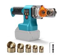 Soudeur de tuyaux en plastique sans fil compatible avec batterie Makita 18V (sans batterie), max. 320°C, machine de soudage plastique électrique avec affichage numérique et 5 têtes de matrice pour
