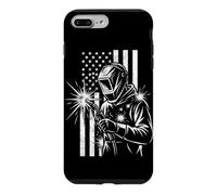 Soudeur Drapeau Américain Soudeur Métallique Ouvrier Fer Homme Coque pour iPhone 7 Plus/8 Plus