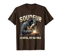Soudeur Fier de Son Métier T-Shirt, Homme, Marron, S