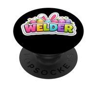 Soudeur Happy Easter Soudeur Œuf Lapin Chasse Oreilles Printemps PopSockets PopGrip Adhésif