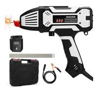 Soudeur portatif 20-200 A, machine à souder MMA, onduleur IGBT tiges 1,6 | Écran LED, démarrage à chaud antiadhésif, comprend un casque pliable, un étui de rangement, 10 tiges et une brosse