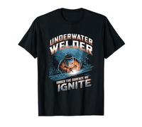 Soudeur sous-marin sous la surface, nous allumons le soudage T-Shirt