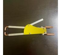 Soudeuse à points portable en métal pour soudage bout à bout + plaques d'acier de 1 mm, pince à pression réglable avec poignée ergonomique, isolation époxy, 123 mm, jaune et argent (B)