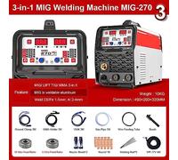 Soudeuse MIG intelligente portative, machine à souder MIG MIG/TIG/MMA 3 en 1, onduleur multifonction Soudure(Package 3)