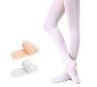 Soudittur Collants de Danse Classique Convertible pour Filles/Femmes Collants Ballet pour Enfant Uniforme Scolaire Opaque Blanc, Rose, Noir
