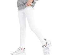 Soudittur Legging Filles Coton Sport Long Pantalon (FR/ES, Numérique, 134, 140, Blanc)